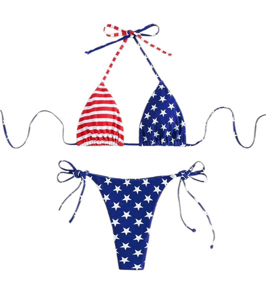 American Flag Thong Bikini